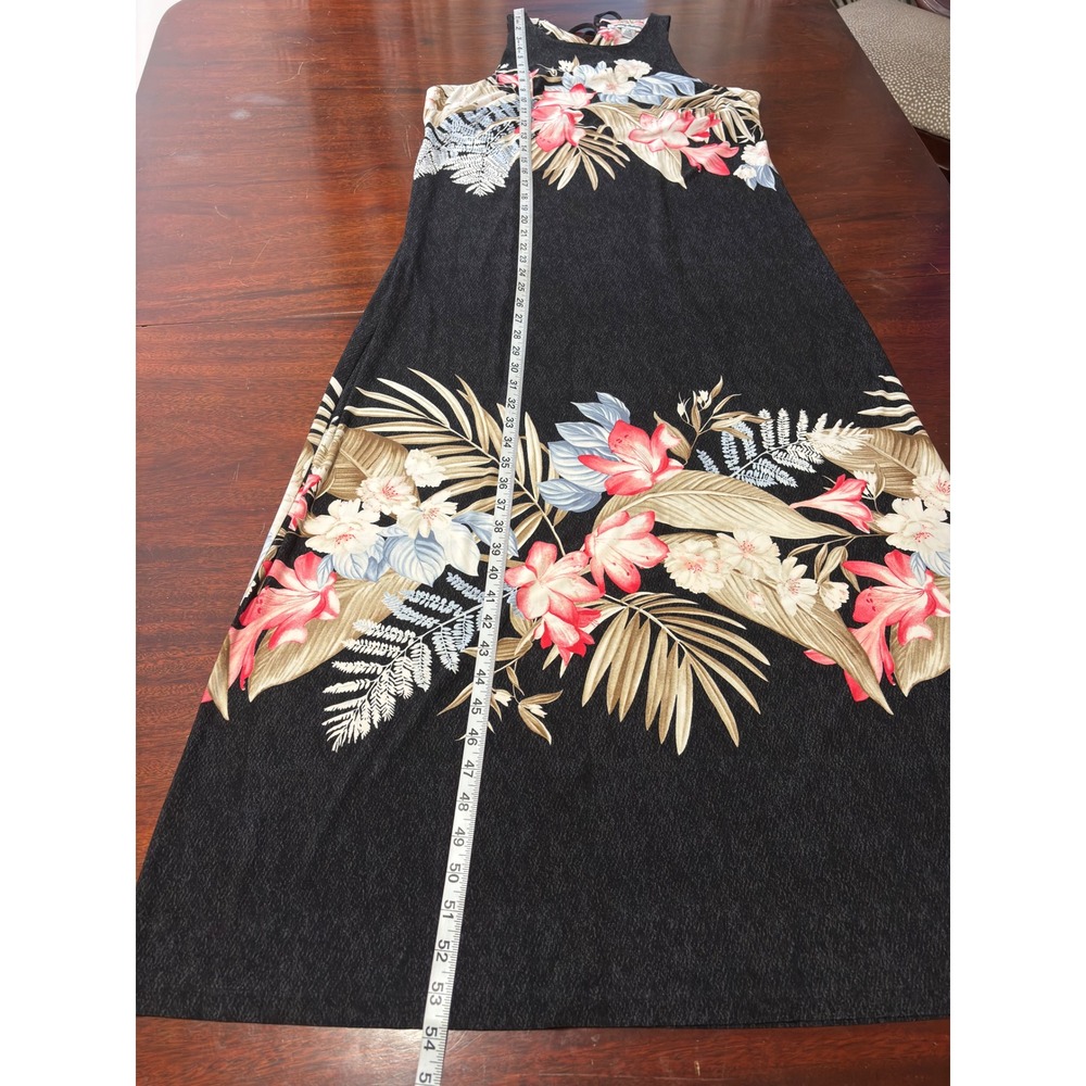 Tommy Bahama Tropical Floral Maxi Dress Large Coastal Resortwear Stretch Knit - Picture 7 of 8